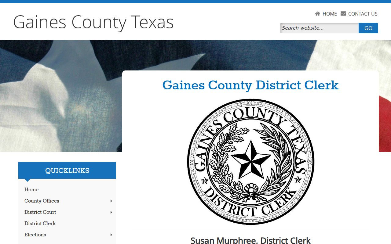 Gaines County District Clerk public file contact information