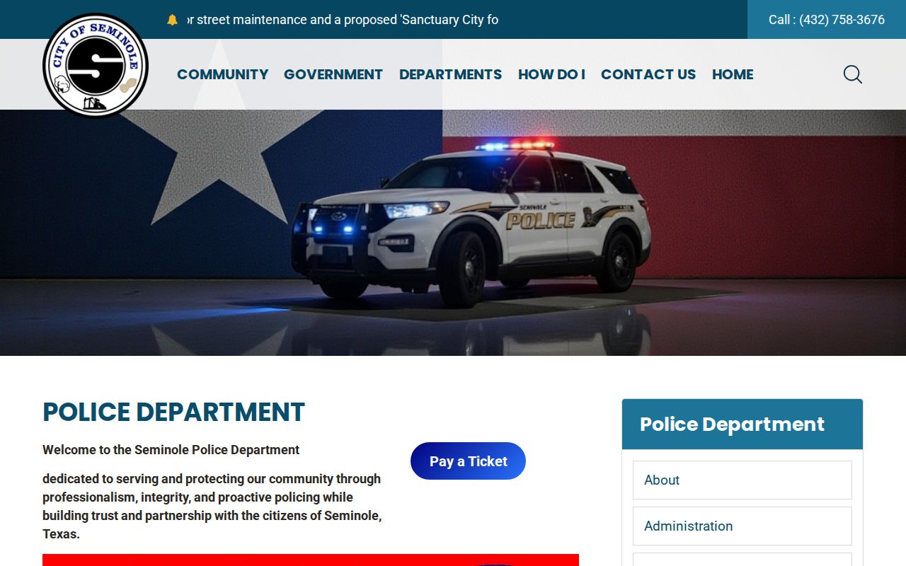 Seminole Police Department public safety and tip information