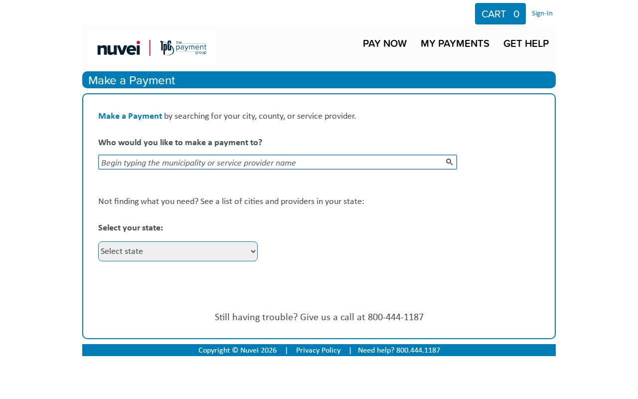 TrafficPayment landing page linked by Seagraves Municipal Court