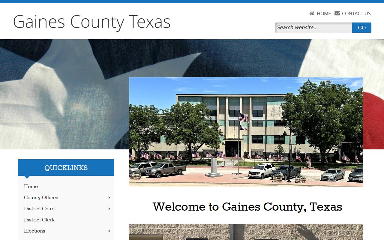 Official Gaines County homepage and courthouse information